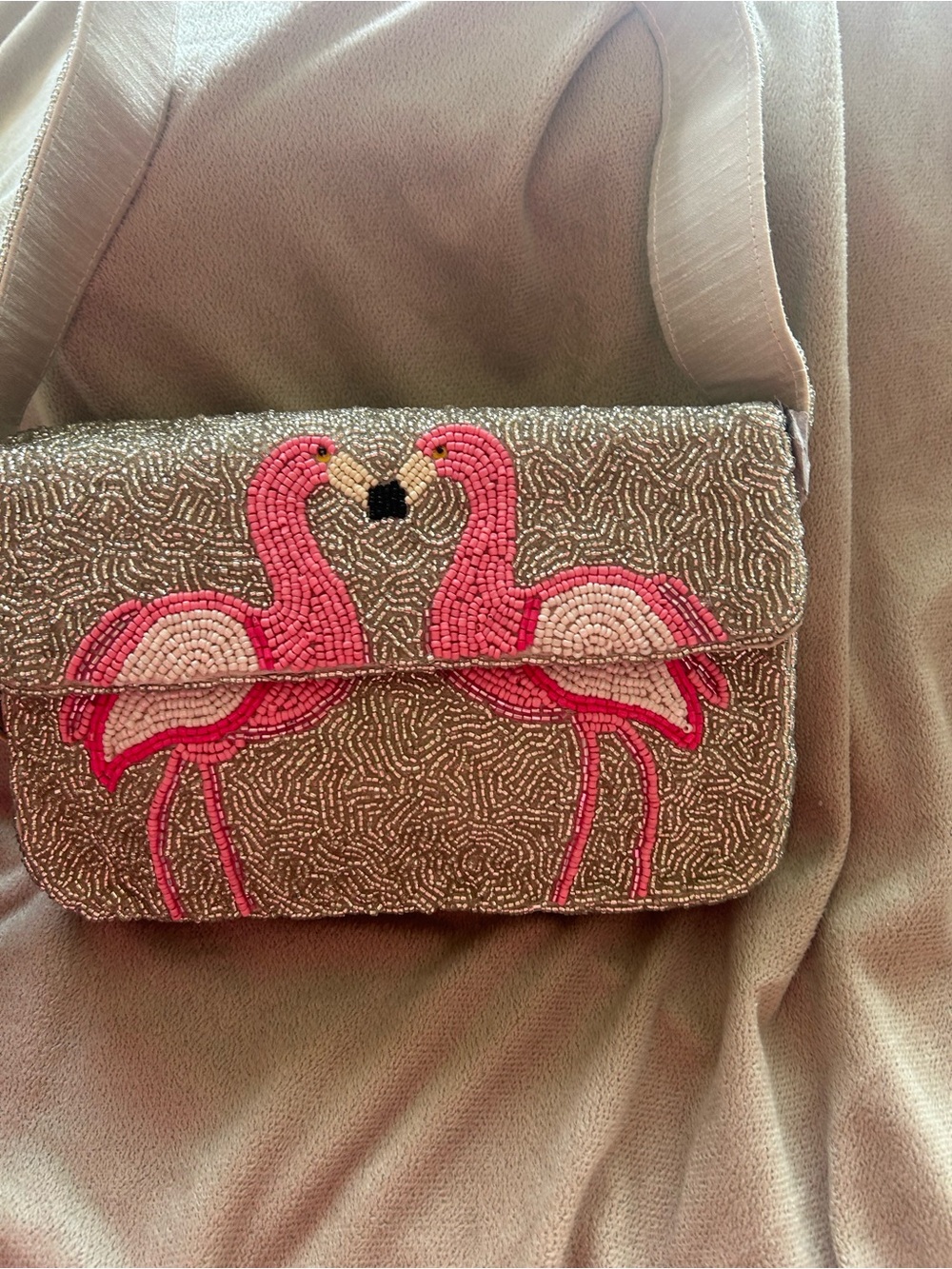 NWT SOL and MER flamingo 🦩 beaded handbag! - Picture 6 of 16